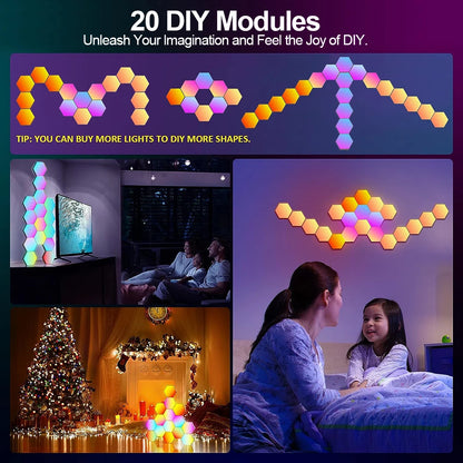 Hexagonal Modular Gaming Lights Night