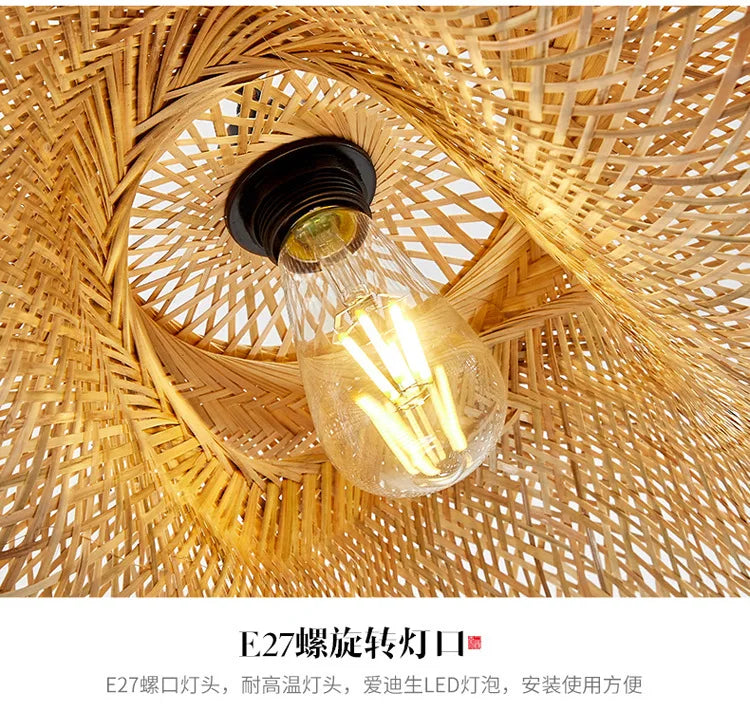 Bamboo Hand Weaving Pendant Light