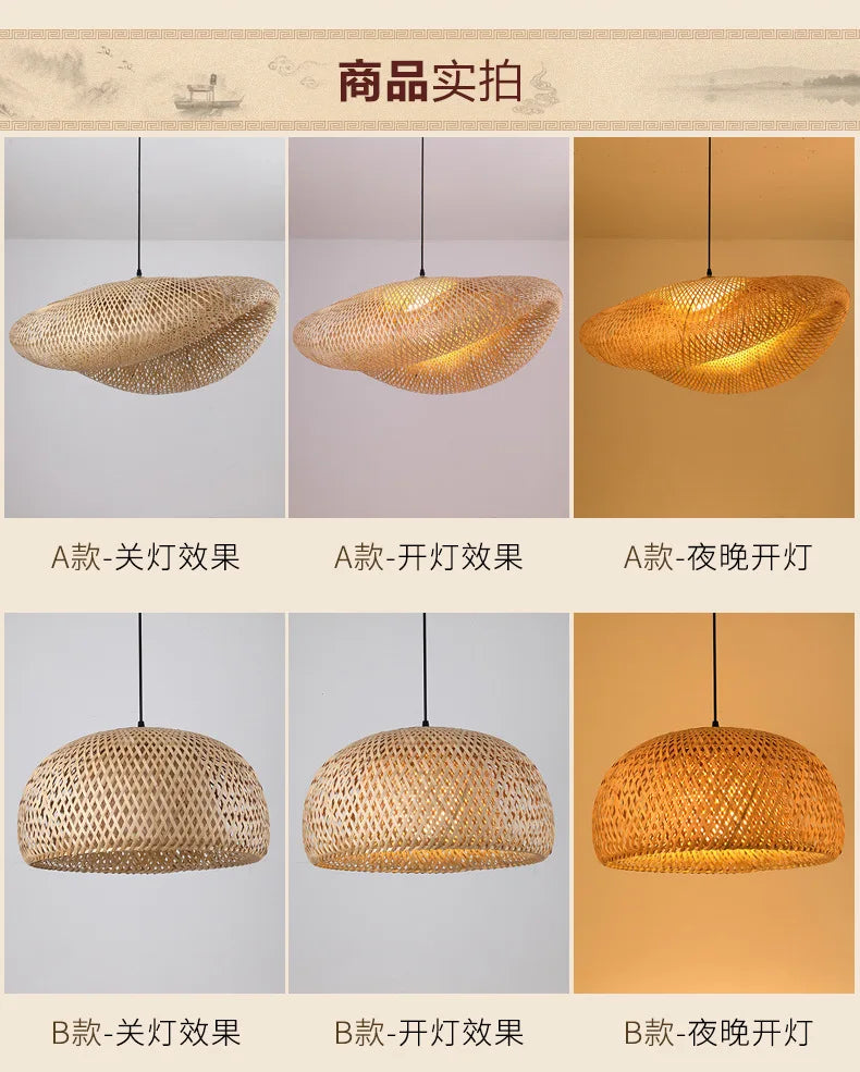 Bamboo Hand Weaving Pendant Light