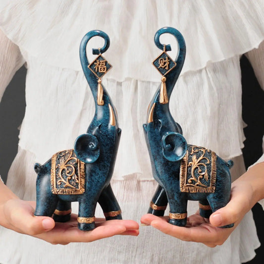 Resin Elephant Statues Animal Sculpture Ornaments