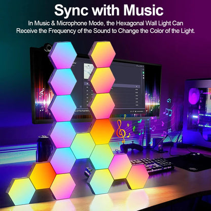 Hexagonal Modular Gaming Lights Night