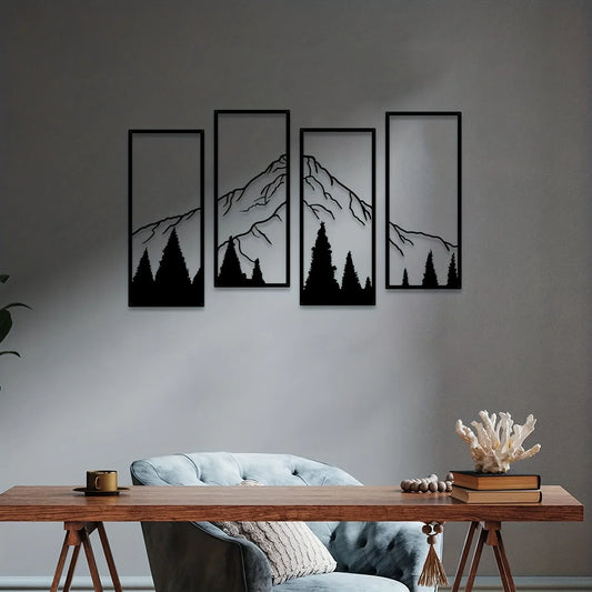 Minimalist Metal Mountain Wall Decor