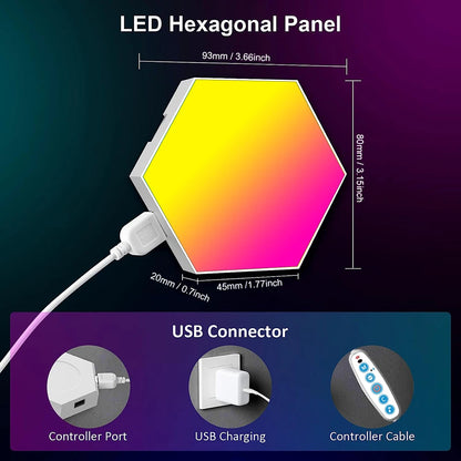 Hexagonal Modular Gaming Lights Night