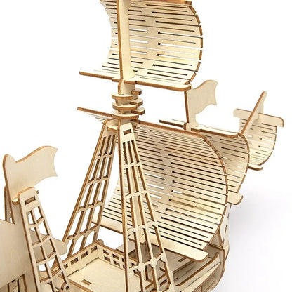 DIY Sailing Ship Toys 3D Wooden Puzzle Toy