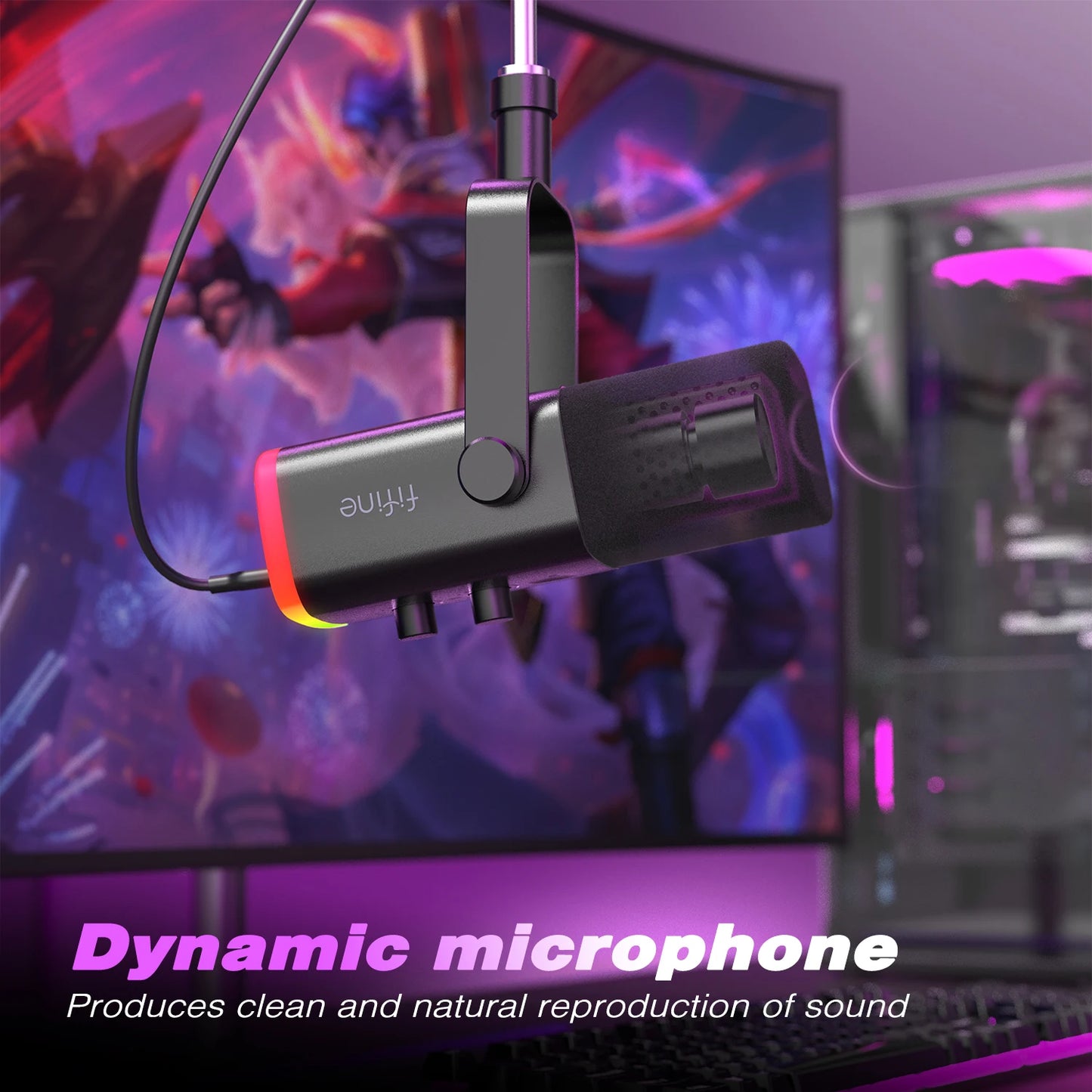 Dynamic Microphone with Touch Mute Button Headphone